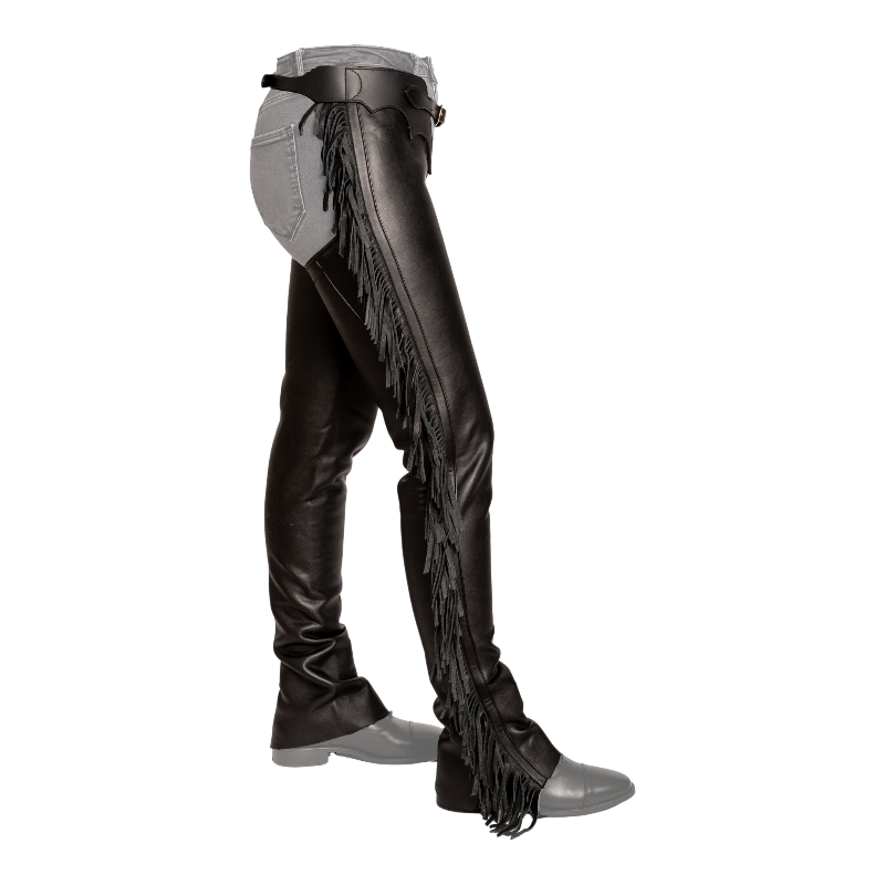 Dyon - Chaps longues à franges noir | - Ohlala