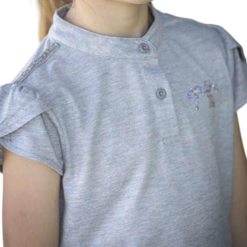 Eden by Pénélope - Polo manches courtes enfant Julieta gris | - Ohlala