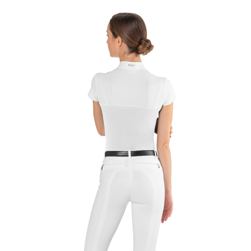 Ego7 - Polo de concours manches courtes femme Mesh blanc | - Ohlala