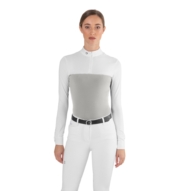 Ego7 - Polo de concours manches longues femme Mesh ice gray | - Ohlala