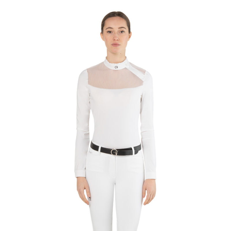 Ego7 - Polo de concours manches longues femme Nina blanc | - Ohlala