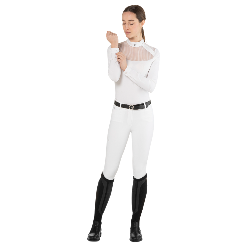 Ego7 - Polo de concours manches longues femme Nina blanc | - Ohlala