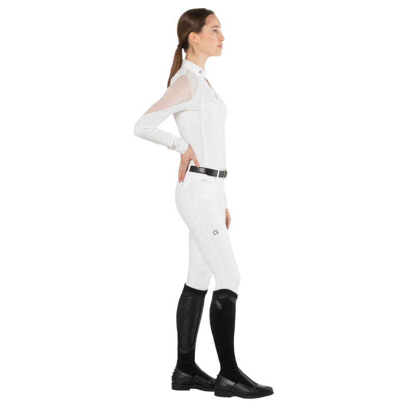 Ego7 - Polo de concours manches longues femme Nina blanc | - Ohlala
