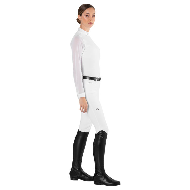 Ego7 - Polo de concours manches longues femme Rita blanc | - Ohlala