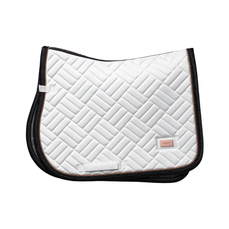 Equestrian Stockholm - Tapis de selle Modern Dark Ocean blanc/ marine | - Ohlala