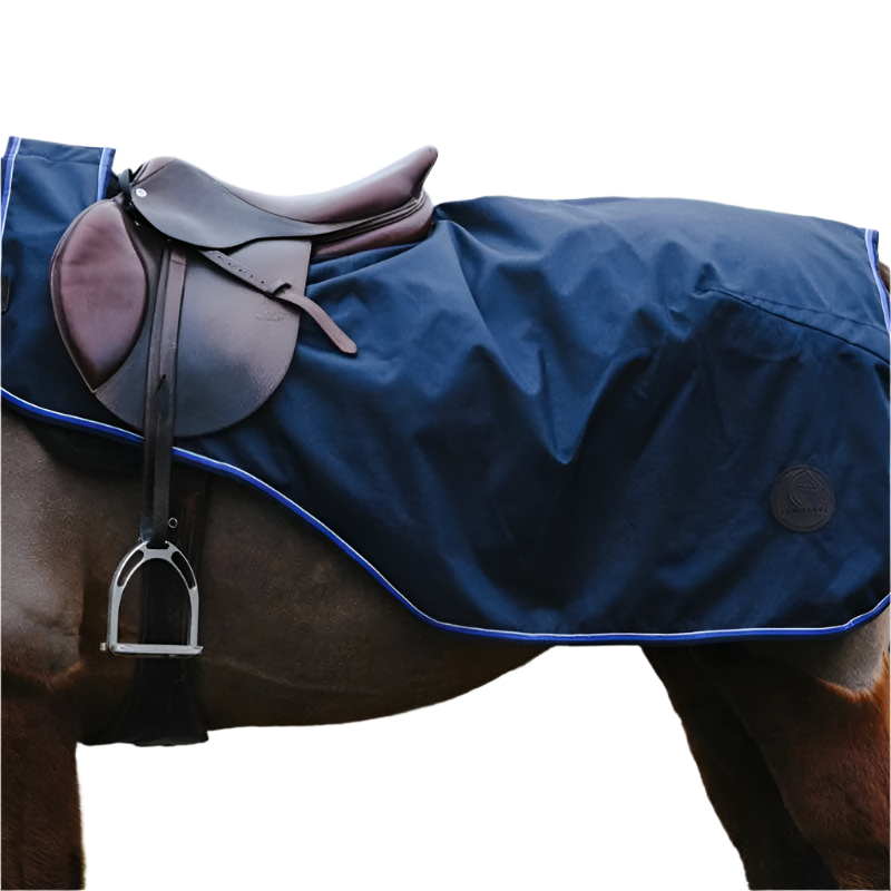 Equithème - Couvre-reins Classic 1200D imperméable/ polaire marine 0g | - Ohlala