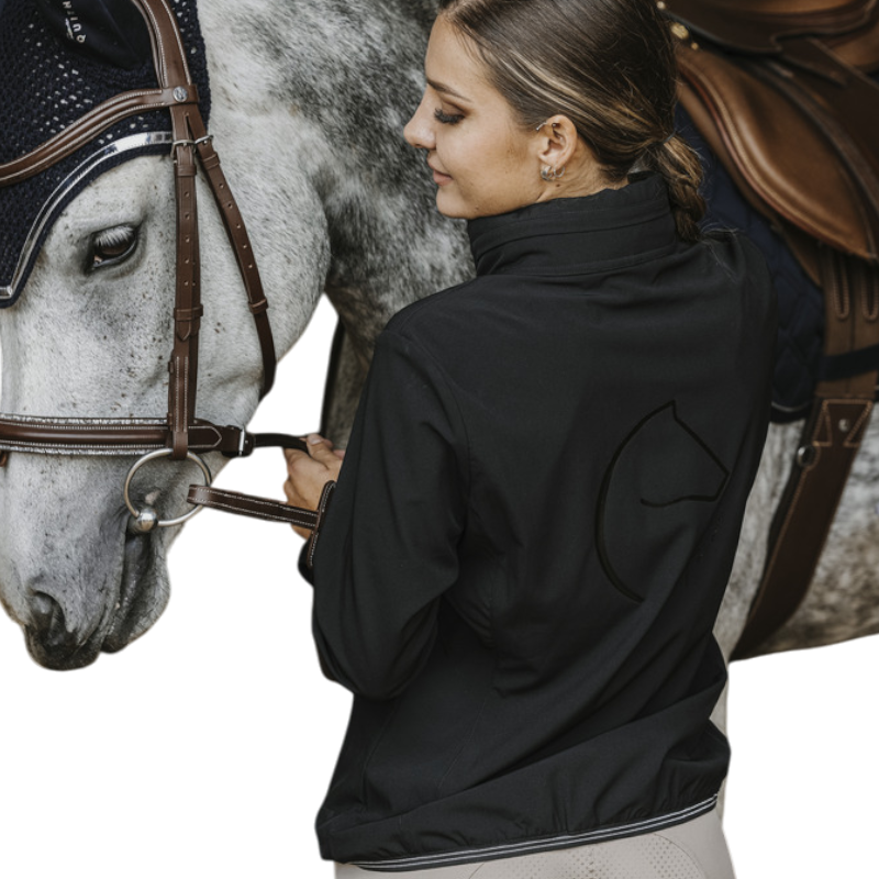 Equithème - Blouson déperlant femme Dakota Je t'aime noir | - Ohlala