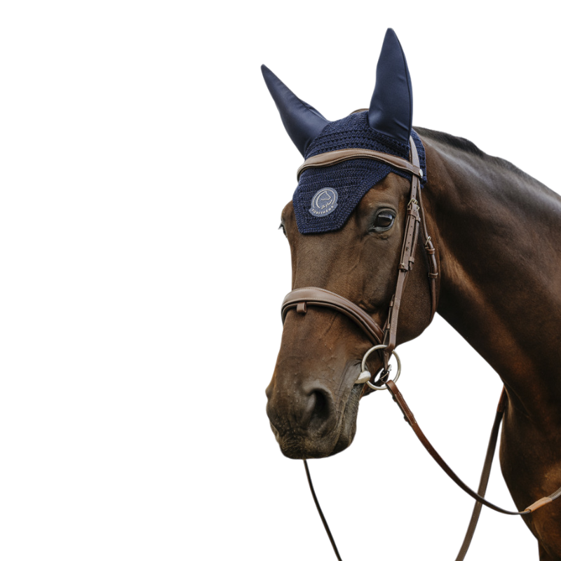 Equithème - Bonnet pour chevaux Compet Je t'aime marine | - Ohlala