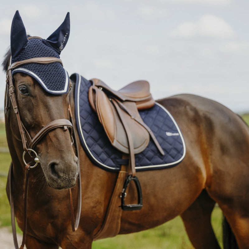 Equithème - Bonnet pour chevaux Mirror Je t'aime marine | - Ohlala