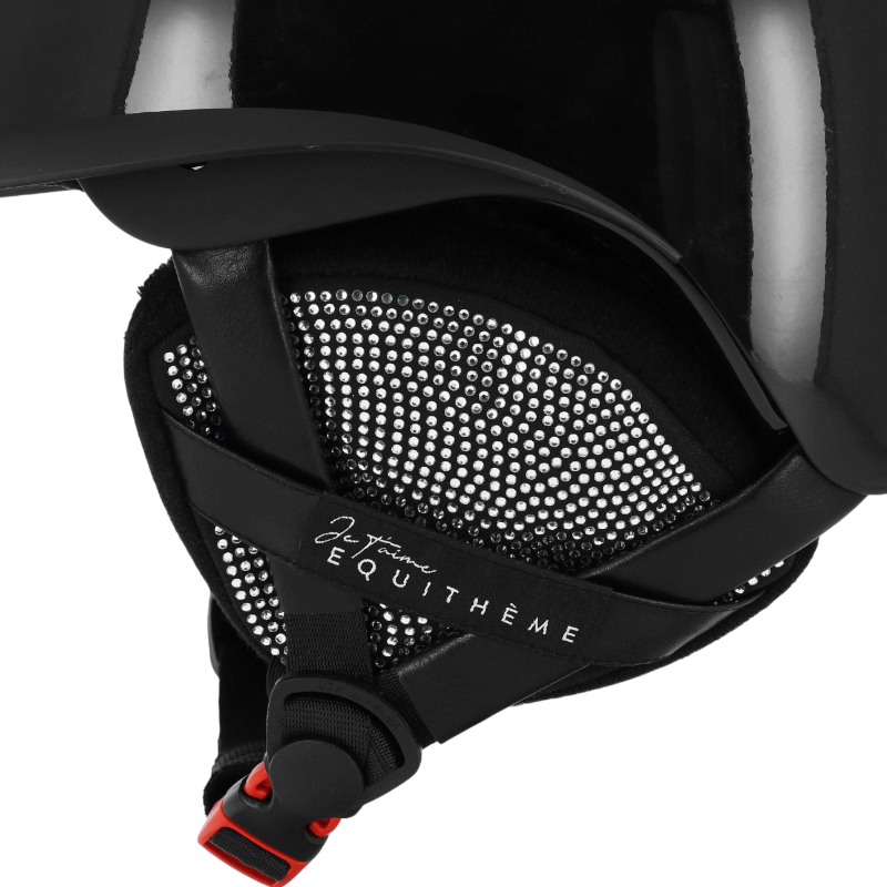 Equithème - Cache-oreilles JTM pour casque noir/ strass