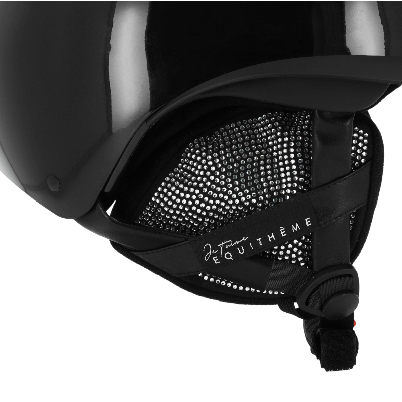 Equithème - Cache-oreilles JTM pour casque noir/ strass