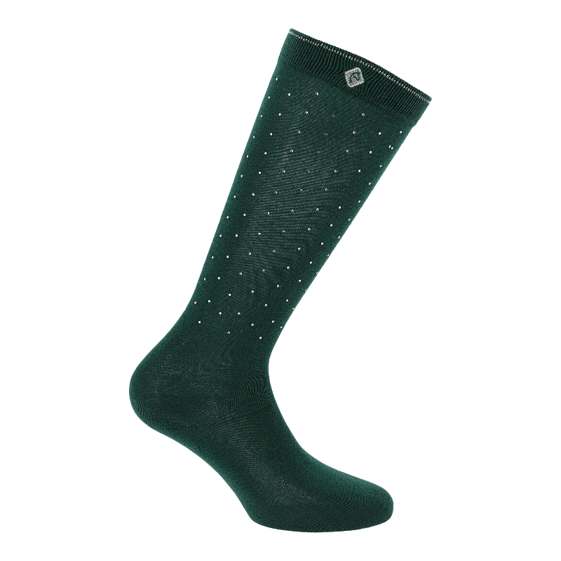 Equithème - Chaussette d'équitation Kamilia Je t'aime kaki | - Ohlala