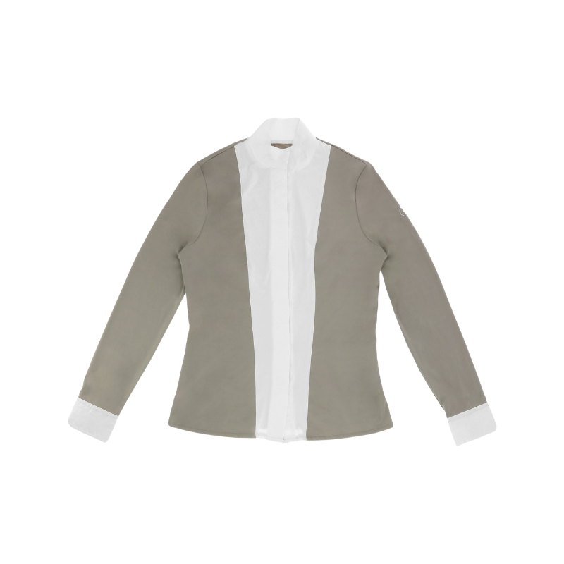 Equithème - Chemise manches longues femme Julie taupe | - Ohlala
