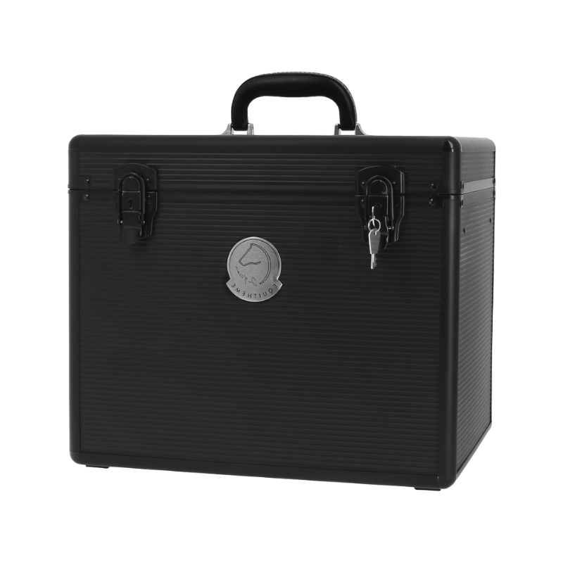 Equithème - Coffre de pansage Je t'aime noir | - Ohlala