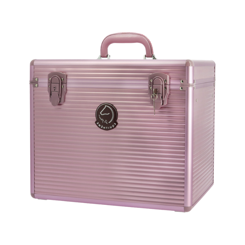 Equithème - Coffre de pansage Je t'aime rose bordeaux | - Ohlala