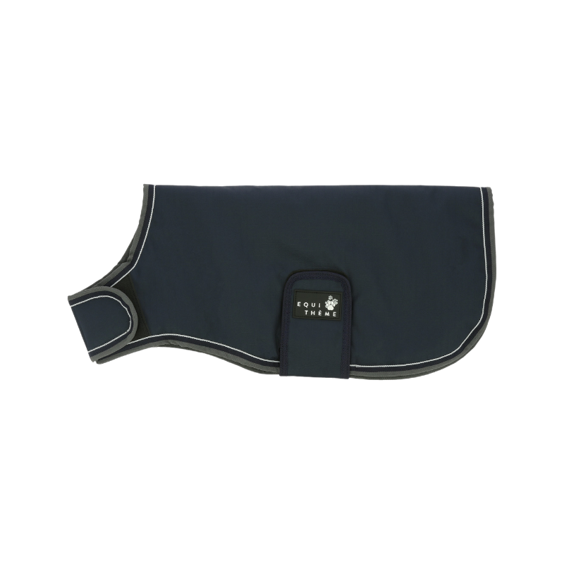 Equithème - Couverture pour chien Tyrex 600D bleu/ gris 200g | - Ohlala