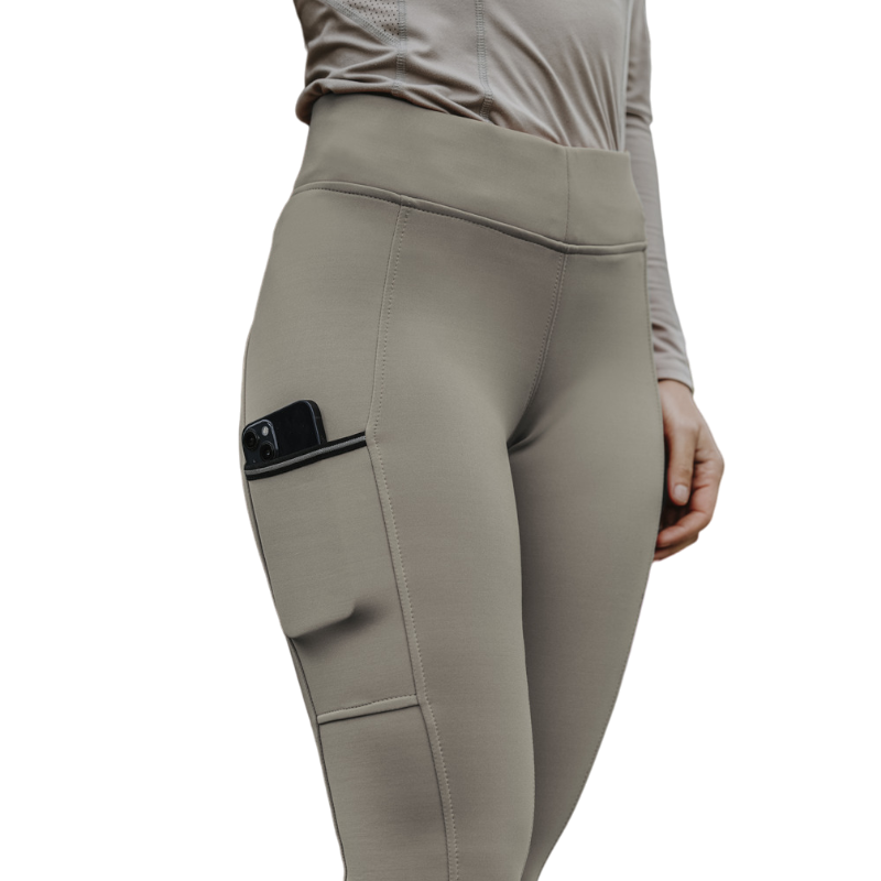 Equithème - Legging d'équitation femme Brigitte taupe | - Ohlala