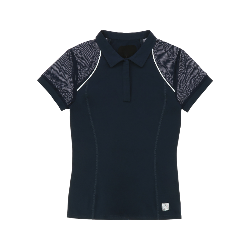 Equithème - Polo manches courtes femme Agathe marine | - Ohlala