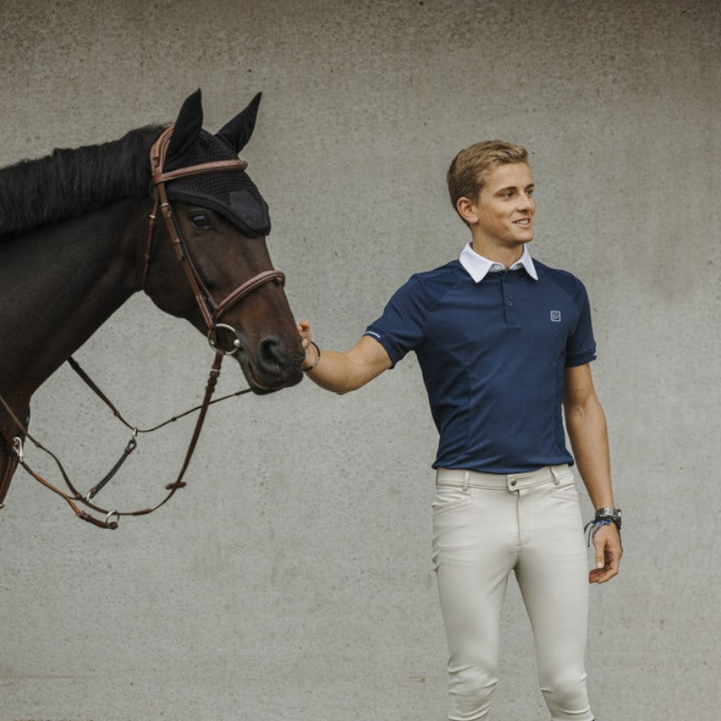 Equithème - Polo manches courtes homme Victor marine | - Ohlala