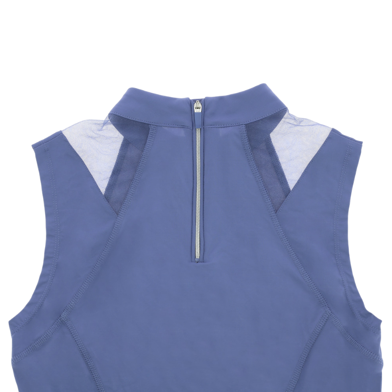 Equithème - Polo sans manches femme Alba Je t'aime violet | - Ohlala