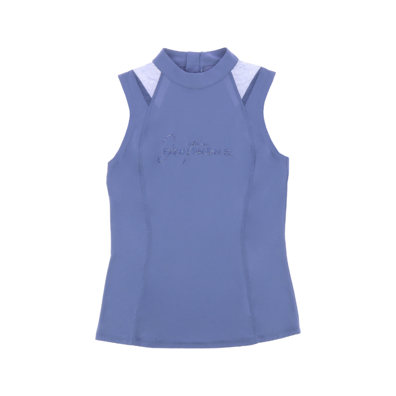 Equithème - Polo sans manches femme Alba Je t'aime violet | - Ohlala