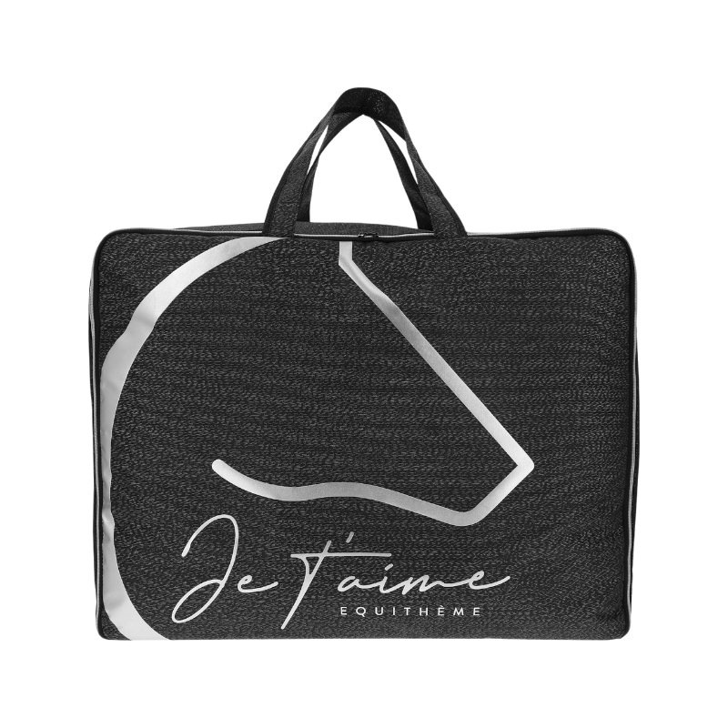 Equithème - Sac couverture Je t'aime noir | - Ohlala