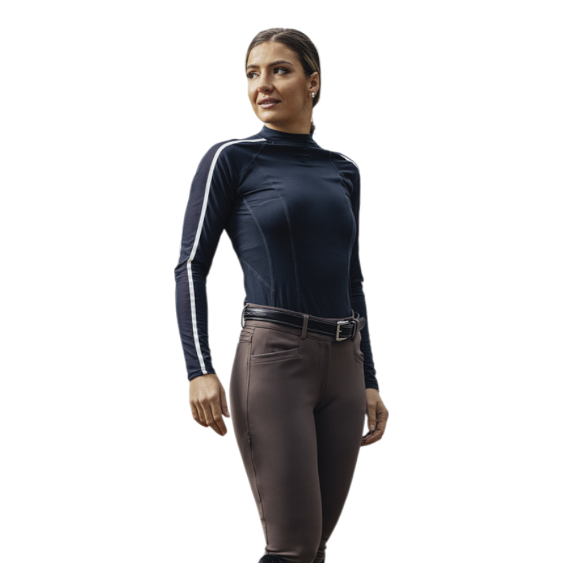 Equithème - T-shirt manches longues femme Melodie marine | - Ohlala