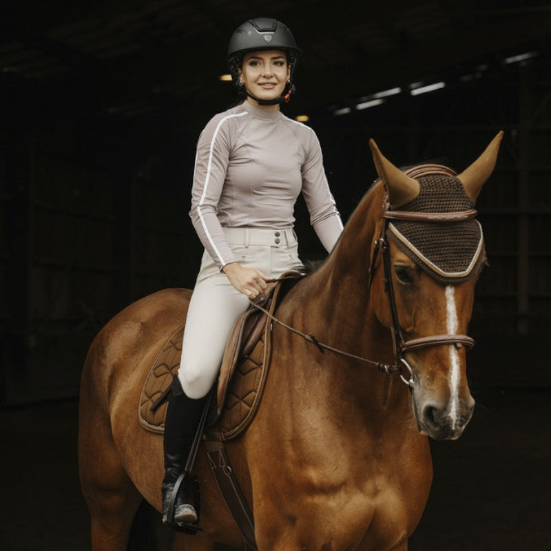 Equithème - T-shirt manches longues femme Melodie taupe | - Ohlala