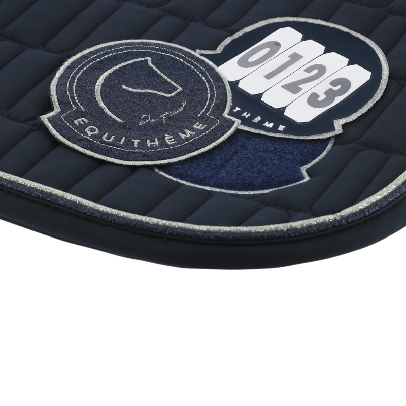 Equithème - Tapis de selle Compet Je t'aime marine | - Ohlala