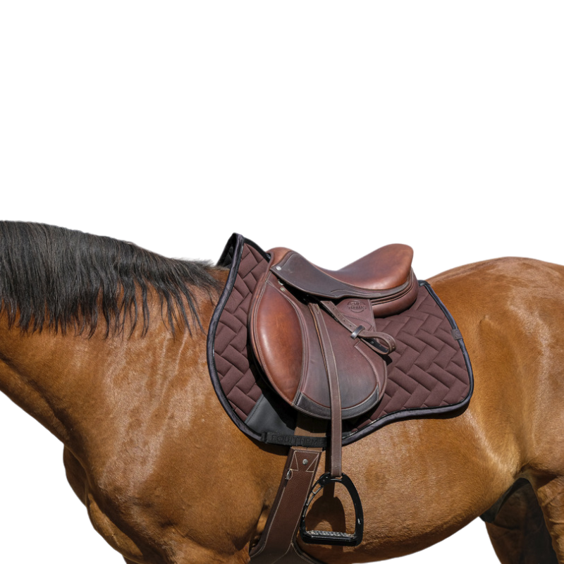 Equithème - Tapis de selle Impulsion marron | - Ohlala
