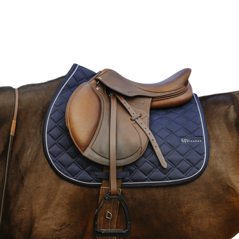 Equithème - Tapis de selle Mirror Je t'aime marine | - Ohlala