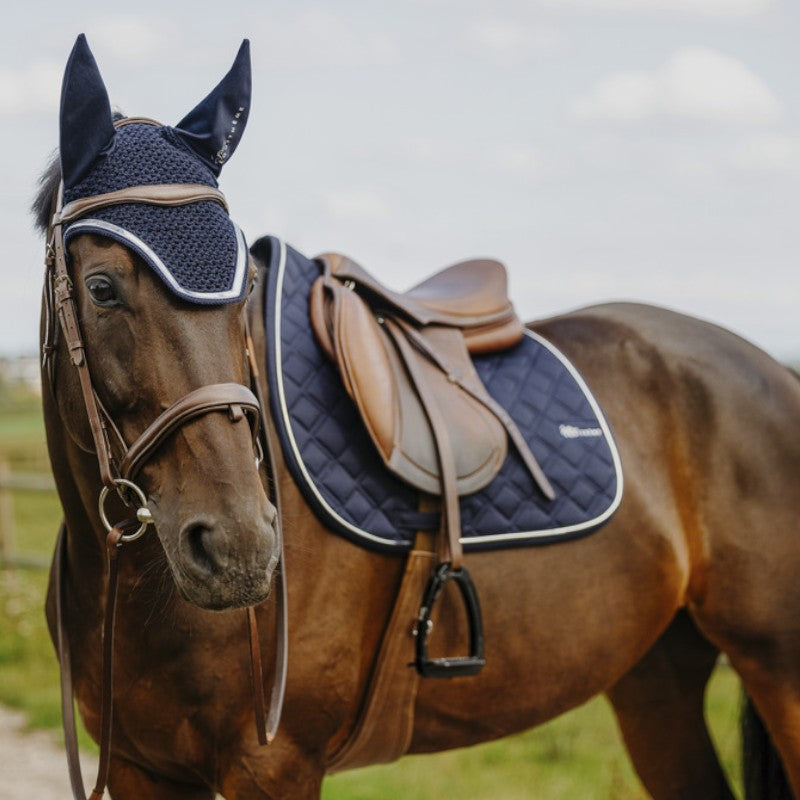 Equithème - Tapis de selle Mirror Je t'aime marine | - Ohlala