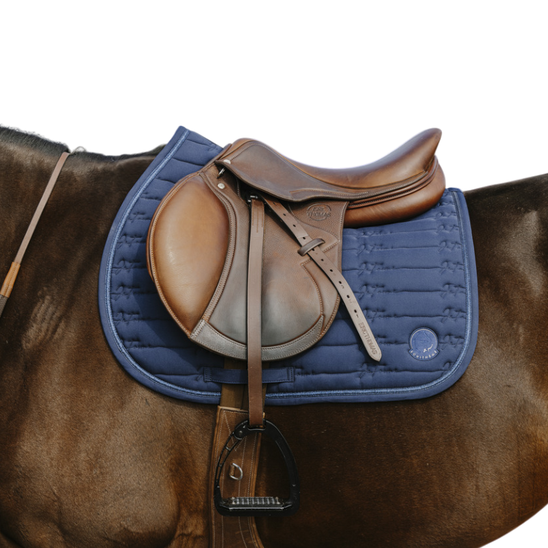 Equithème - Tapis de selle Origine Je t'aime marine | - Ohlala