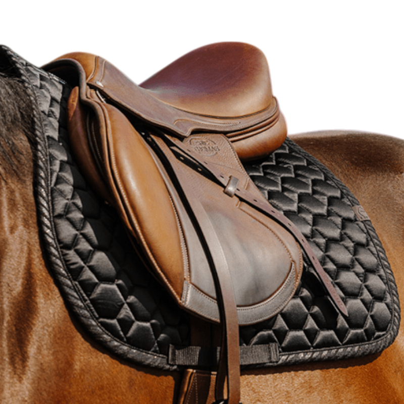 Equithème - Tapis de selle Pretty noir | - Ohlala