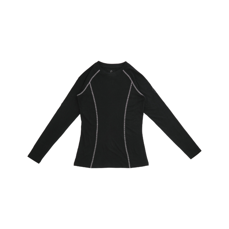 Equithème - T-shirt manches longues Stella Je t'aime noir | - Ohlala