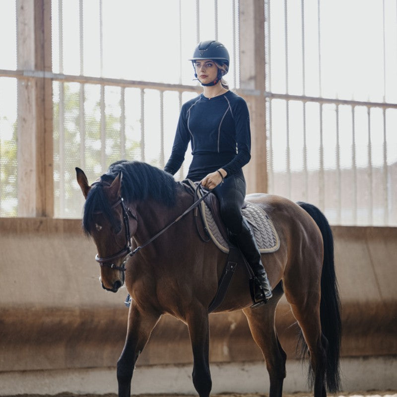 Equithème - T-shirt manches longues Stella Je t'aime noir | - Ohlala