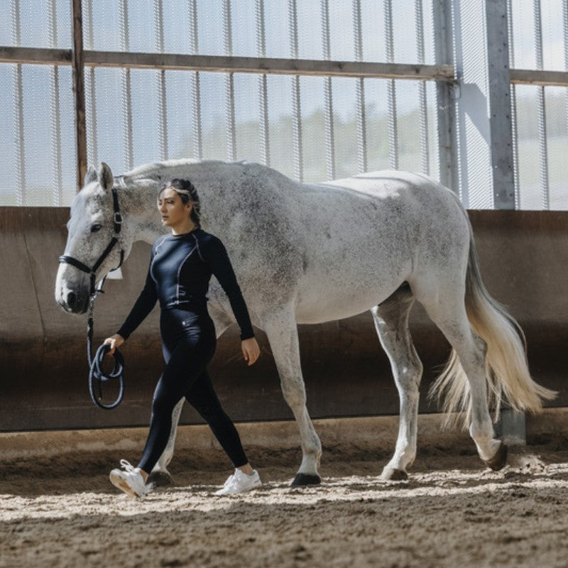 Equithème - T-shirt manches longues Stella Je t'aime noir | - Ohlala