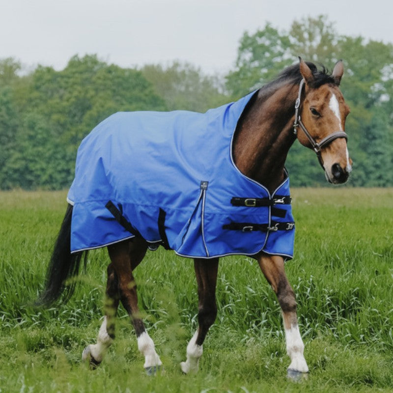Equithème - Couverture Tyrex Aisance 1200D High neck bleu roi 50g | - Ohlala