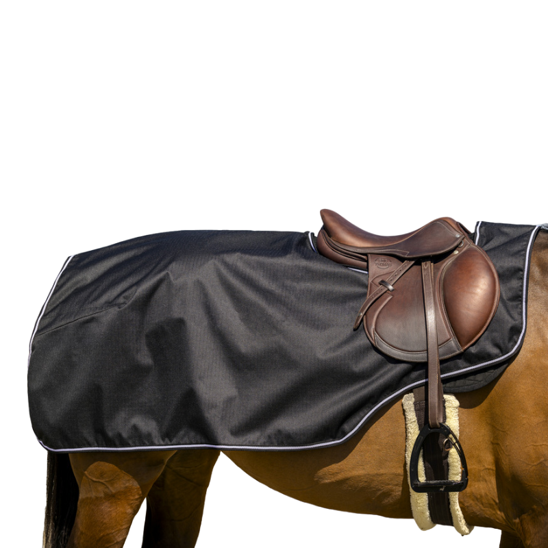 Equithème - Couvre-reins Tyrex 600D polaire noir 0g | - Ohlala
