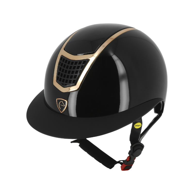Equithème - Casque Airy LM noir brillant/ rose gold | - Ohlala