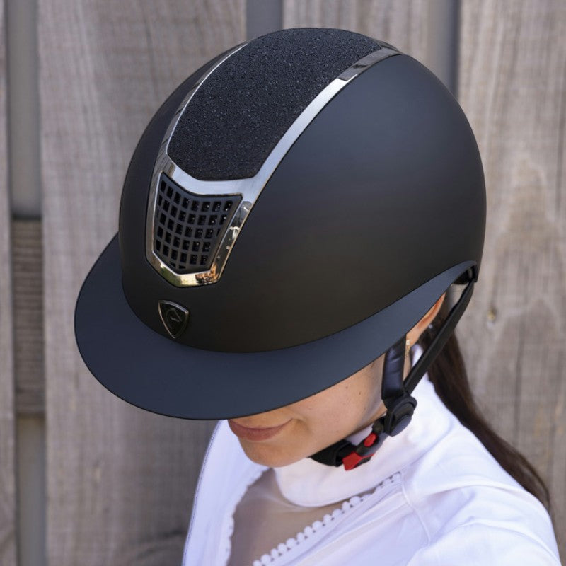 Equithème - Casque d'équitation Airy L noir céleste/ noir | - Ohlala