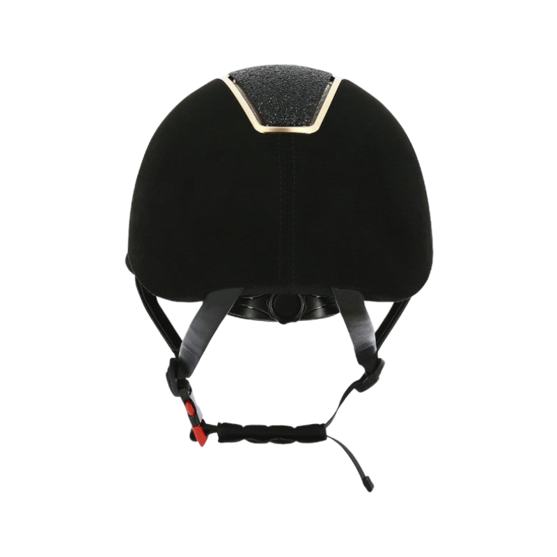 Equithème - Casque d'équitation visière large Glint Lamé noir/ rose gold | - Ohlala