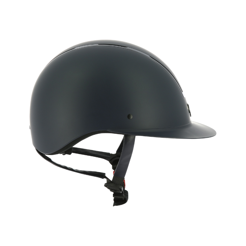 Equithème - Casque d'équitation visière large Glint matt bleu | - Ohlala