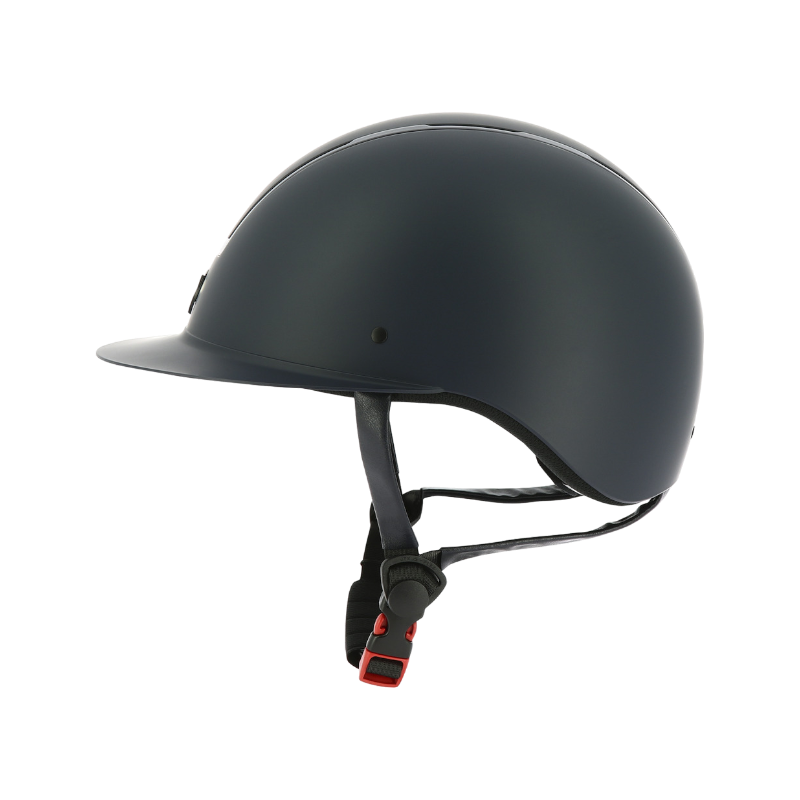 Equithème - Casque d'équitation visière large Glint matt bleu | - Ohlala