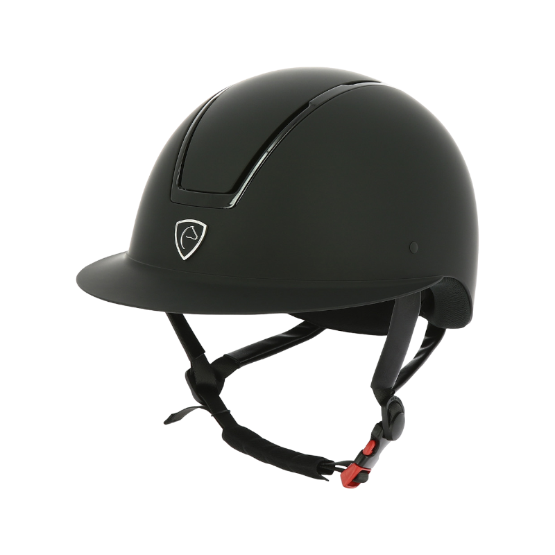 Equithème - Casque d'équitation visière large Glint matt noir | - Ohlala