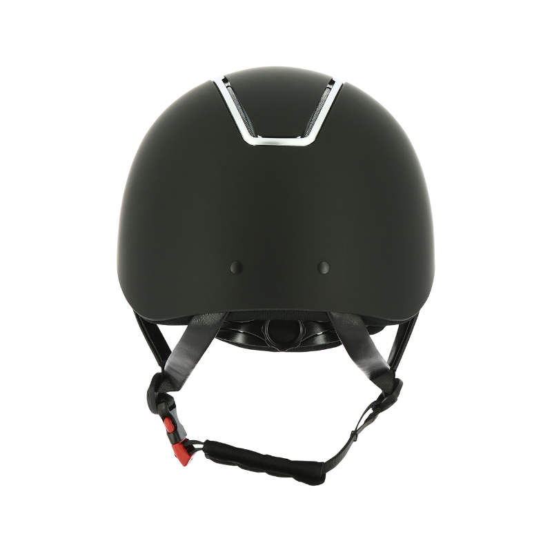 Equithème - Casque d'équitation visière large Glint matt noir/ argenté | - Ohlala