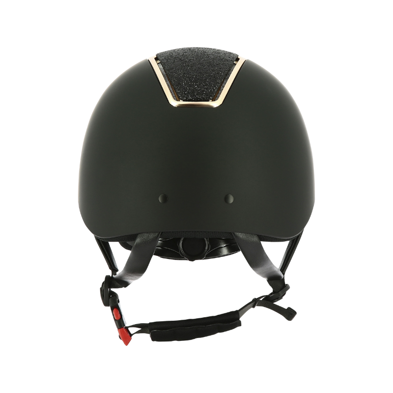 Equithème - Casque d'équitation visière large Glint matt noir/ rose | - Ohlala