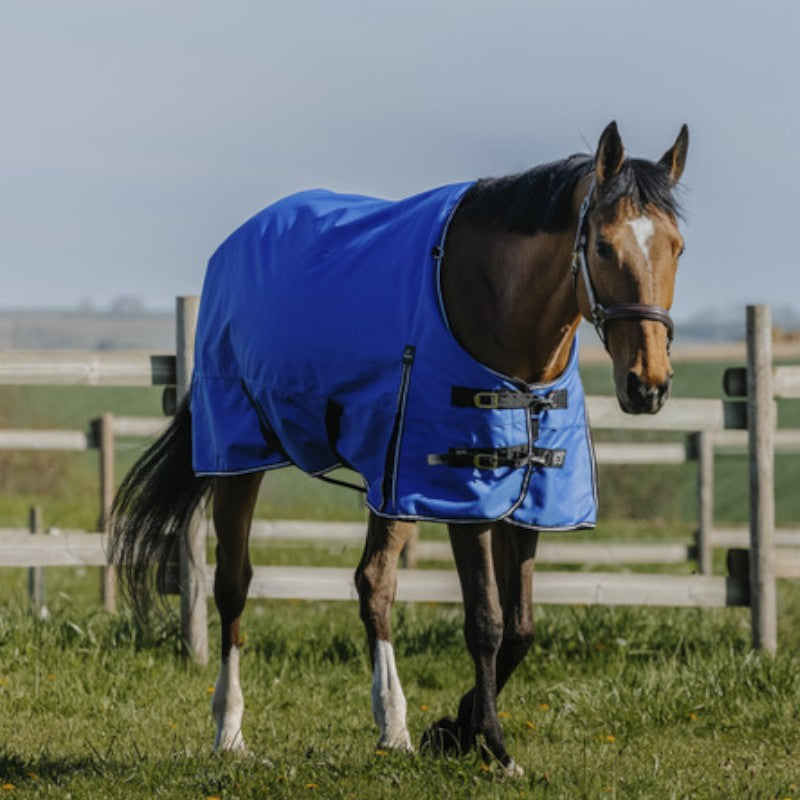 Equithème - Couverture d'extérieur Tyrex Aisance 1200D High Neck bleu roi 300g | - Ohlala