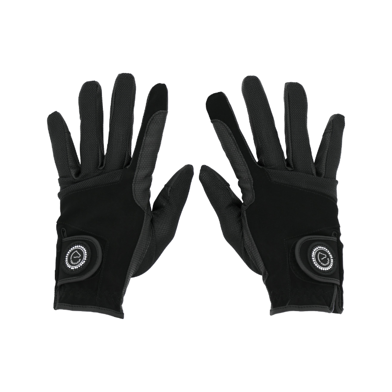Equithème - Gants Aragon noir | - Ohlala