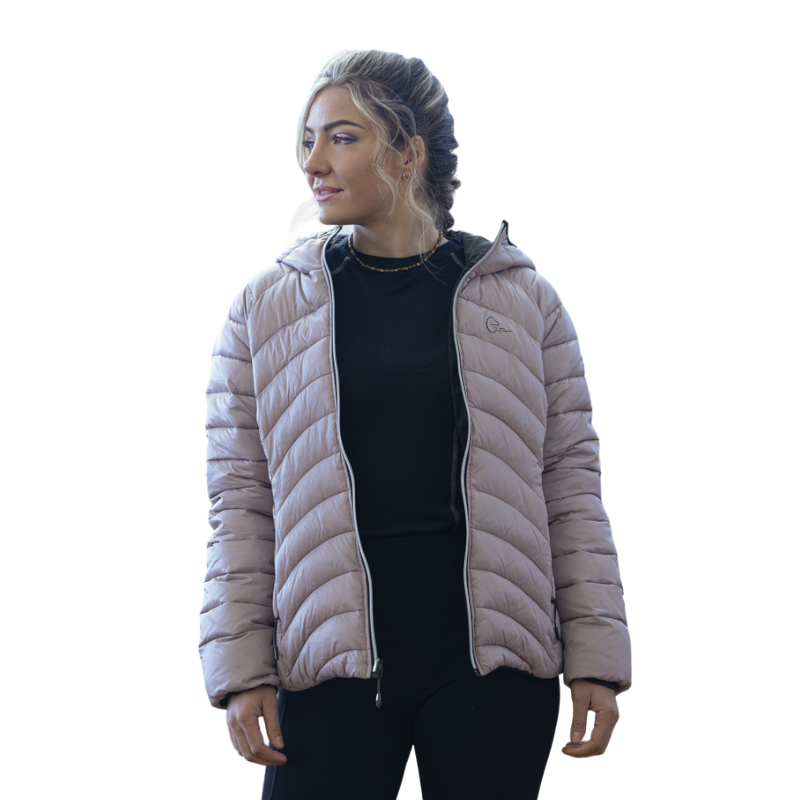 Equithème - Veste matelassée reversible femme Lutha JTM noir/ rose | - Ohlala